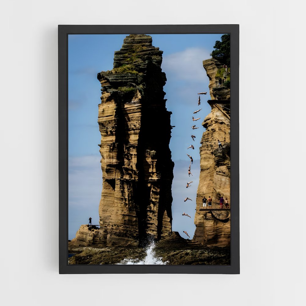 Poster Saut en Flamme – affiche Plongeon de falaise (vue 2)